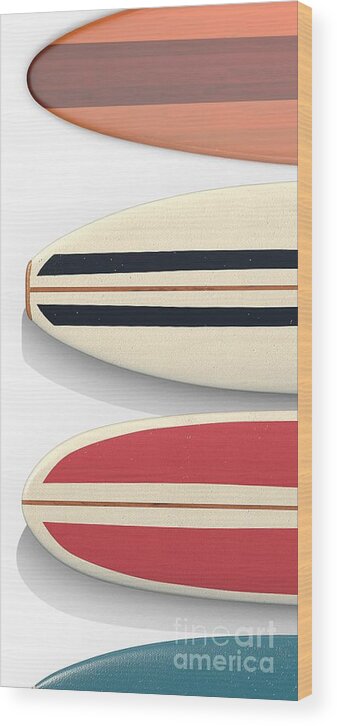Surf Wood Print featuring the digital art Surfboards Cell Phone Case by Edward Fielding