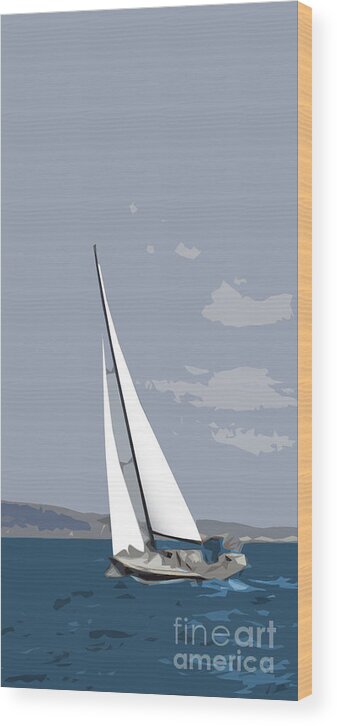 Yacht Wood Print featuring the digital art The Yacht by Roger Lighterness