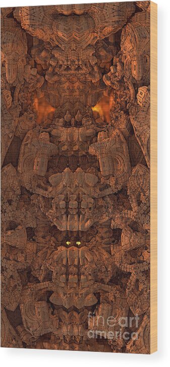 Fractal Wood Print featuring the digital art Wood Carving by Jon Munson II