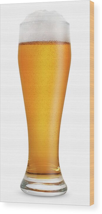 Orange Color Wood Print featuring the photograph Glass Of Light Beer by Julichka