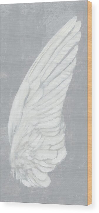 Angel Wings Wood Print featuring the painting Wings IIi On Gray by James Wiens