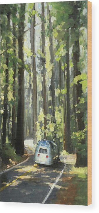 Avenue Of The Giants Wood Print featuring the painting Avenue of the Giants by Elizabeth Jose