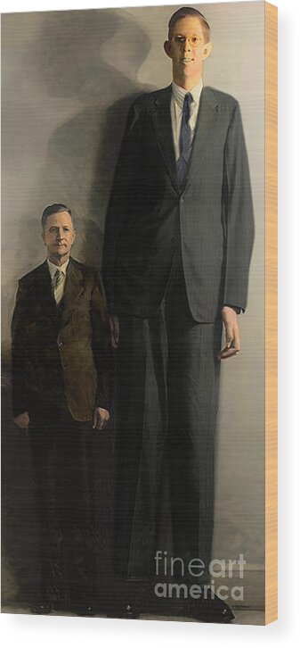 Wingsdomain Wood Print featuring the photograph Guinness World Record Tallest Man Robert Wadlow 20210302 by Wingsdomain Art and Photography