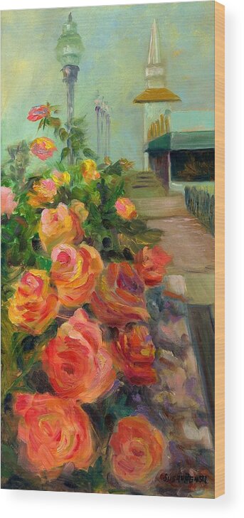 Flower Wood Print featuring the painting Love Blooms by Susan Hensel