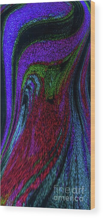 Abstract Colorful Wood Print featuring the digital art Sandy Bird by Glenn Hernandez