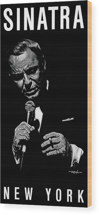 Acrylic Paint Wood Print featuring the painting Sinatra Chairman Of The Board by Dan Menta