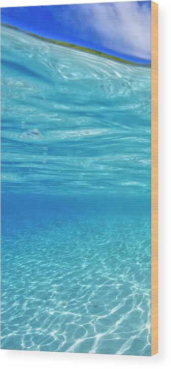 Ocean Wood Print featuring the photograph Water and sky triptych - 1 of 3 by Artesub