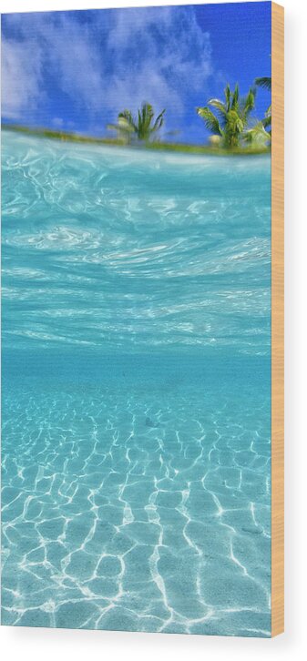 Ocean Wood Print featuring the photograph Water and sky triptych - 2 of 3 by Artesub