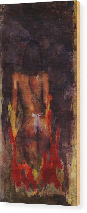 Nude Wood Print featuring the painting Abstract Nude 2b by Mahnoor Shah