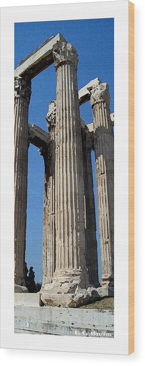 Greece Wood Print featuring the photograph Citymarks Athens by Roberto Alamino