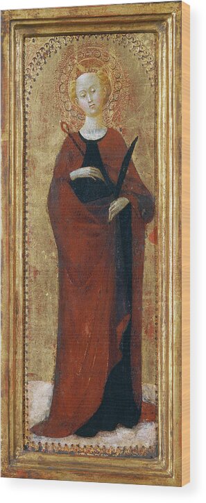 Sassetta Wood Print featuring the painting Saint Apollonia #1 by Sassetta