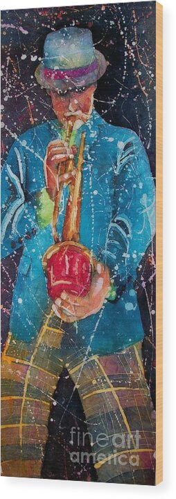 Jazz Wood Print featuring the painting Swag Daddy by Carol Losinski Naylor