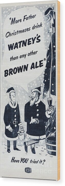 Hose Wood Print featuring the photograph Watneys Brown Ale by Picture Post