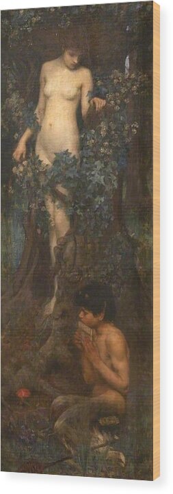 Wood Print featuring the painting John William Waterhouse - Hamadryad by Les Classics