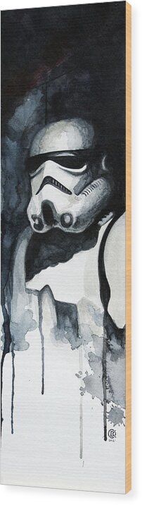 Star Wars Wood Print featuring the painting Stormtrooper by David Kraig