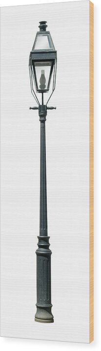 Panoramic Wood Print featuring the photograph Antique lamp post with clipping path by Kickstand
