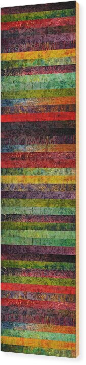 Brocade Wood Print featuring the painting Brocade and Stripes Tower 1.0 by Michelle Calkins