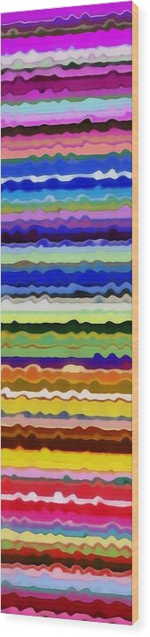 Textural Wood Print featuring the painting Color Waves No. 5 by Michelle Calkins