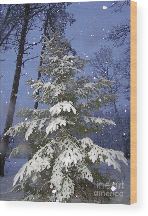 Snowflakes Wood Print featuring the photograph Missing The Star by Elizabeth Dow