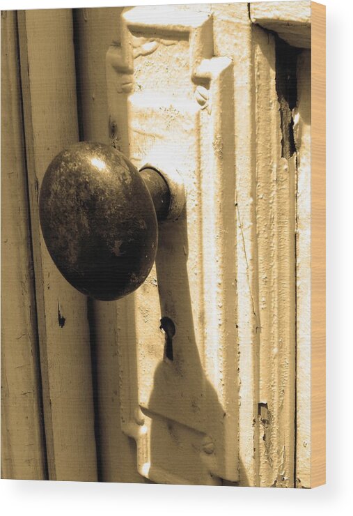 Doorknob Wood Print featuring the photograph Enter					 #1 by Steve Godleski