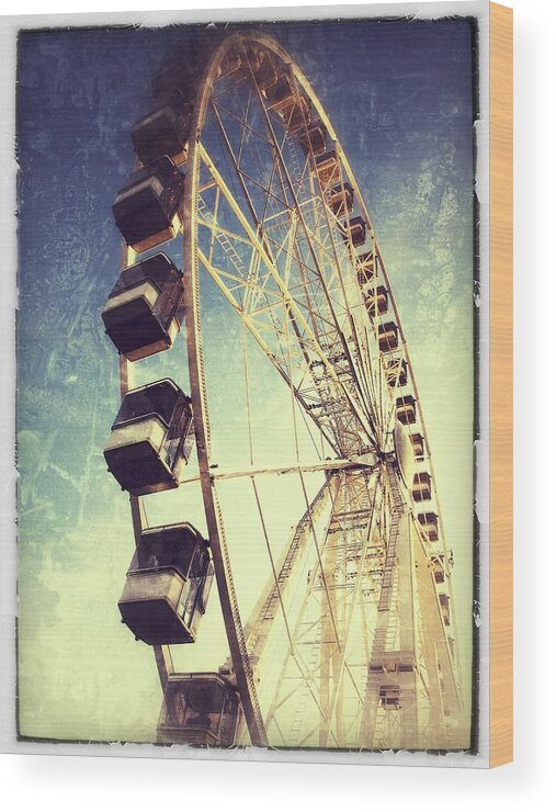 Ferris Wheel Wood Print featuring the photograph Ferris wheel in Paris #1 by Marianna Mills