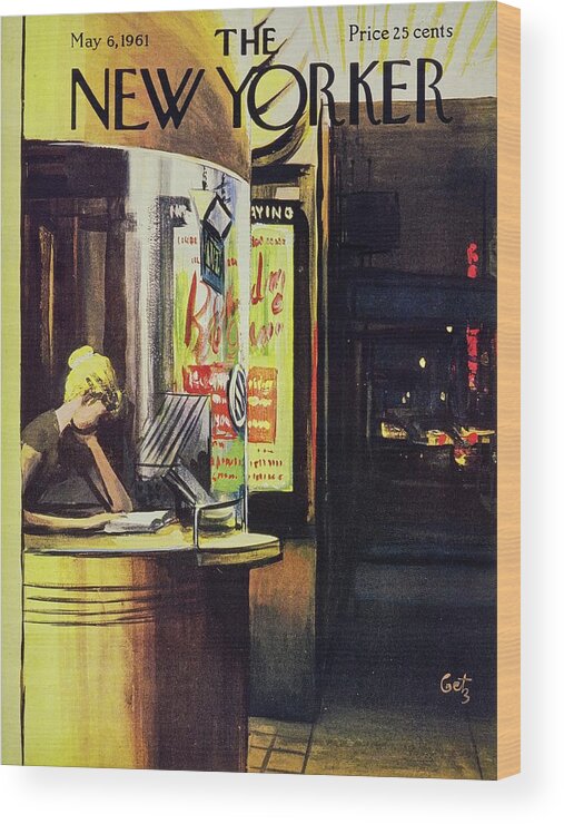 Illustration Wood Print featuring the painting New Yorker May 6th 1961 #2 by Arthur Getz