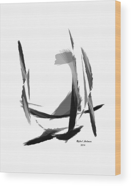 Abstract Wood Print featuring the digital art Abstract Series II #10 by Rafael Salazar