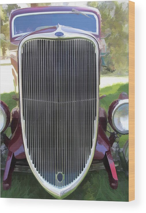 1933 Ford Wood Print featuring the photograph 1933 Ford Grille by Ron Roberts