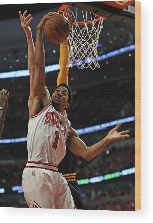 Chicago Bulls Wood Print featuring the photograph Cleveland Cavaliers V Chicago Bulls - #2 by Jonathan Daniel