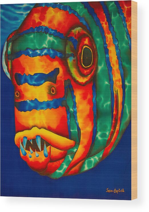 Fish Art Wood Print featuring the painting Harlequin Tusk Fish #2 by Daniel Jean-Baptiste