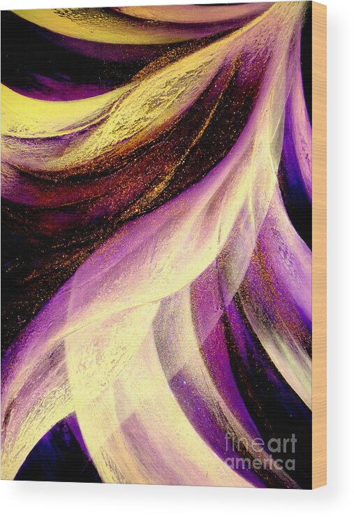 Light.dance.sky.crystal.wind.spiritual.colorful.energy.impression Wood Print featuring the painting Light Dance #4 by Kumiko Mayer
