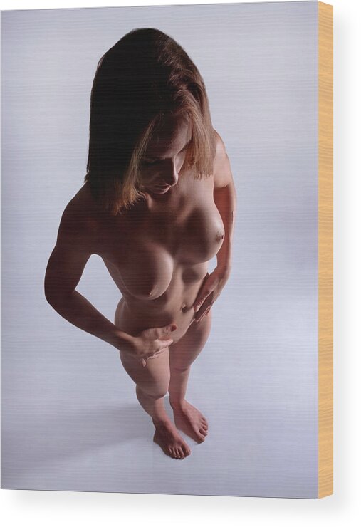 8122 Wood Print featuring the photograph 8122 Nude Woman From Above by Chris Maher