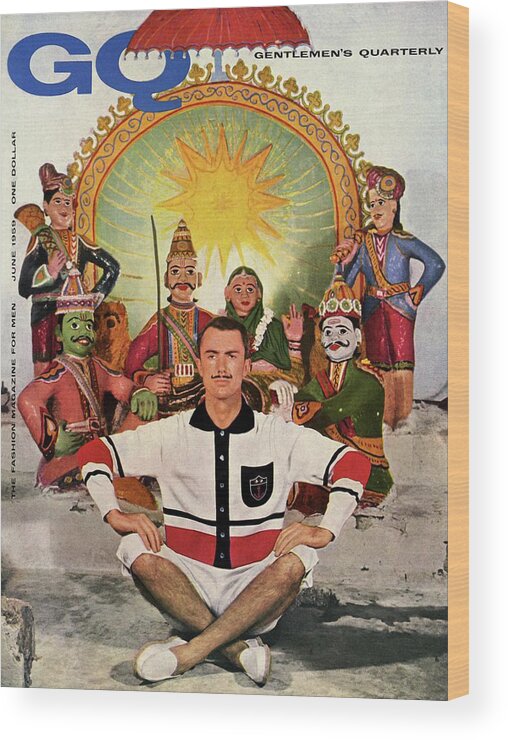 Fashion Wood Print featuring the photograph A Gq Cover Of A Model At A Hindu Temple by Emme Gene Hall