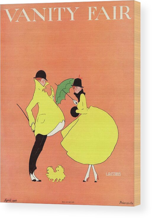 Illustration Wood Print featuring the photograph A Magazine Cover For Vanity Fair Of A Couple by L. A. Morris