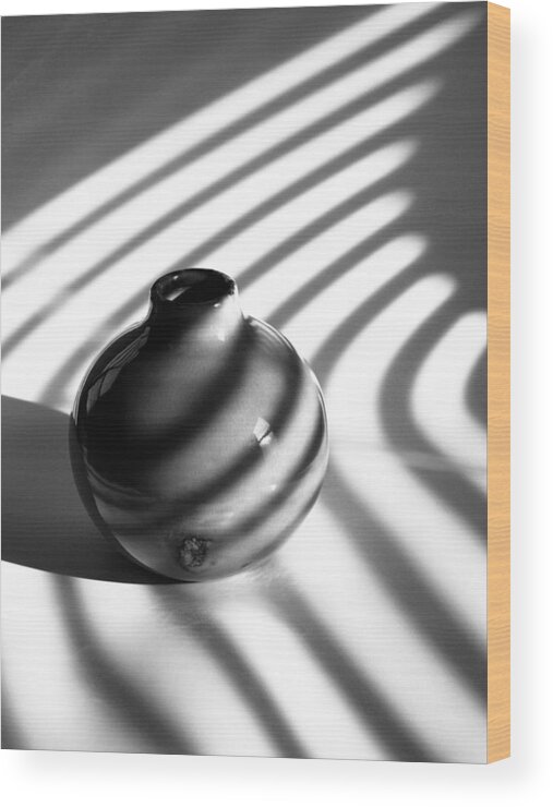 A Vessel...black And White Wood Print featuring the photograph A Vessel...black And White by Tom Druin