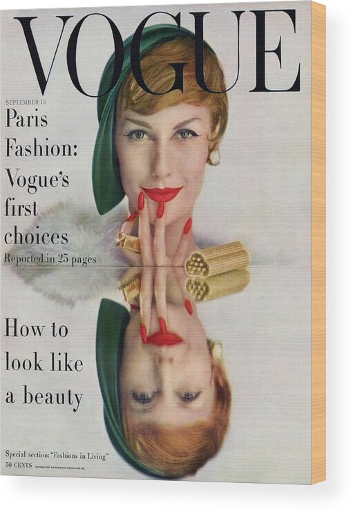 Fashion Wood Print featuring the photograph A Vogue Cover Of Mary Jane Russell by John Rawlings
