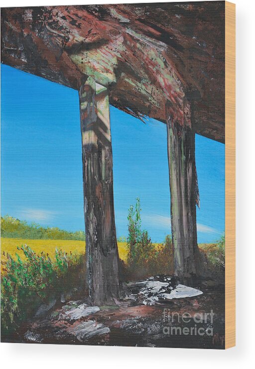 Abandoned Wood Print featuring the painting Abandoned by Alys Caviness-Gober