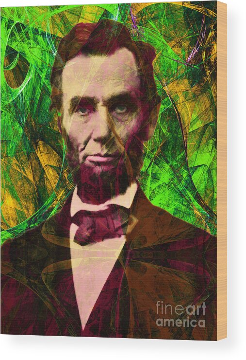 Celebrity Wood Print featuring the photograph Abraham Lincoln 2014020502p68 by Wingsdomain Art and Photography