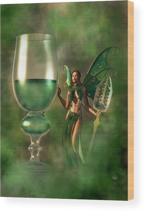 Absinthe Wood Print featuring the digital art Absinthe by Daniel Eskridge