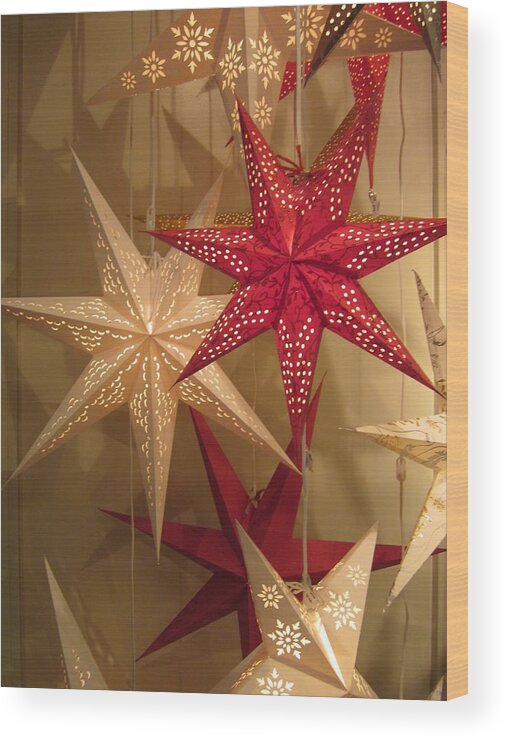 Advent Stars Wood Print featuring the photograph Advent Stars by Rosita Larsson