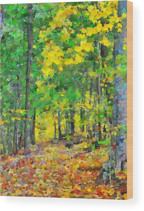 Frick Park Wood Print featuring the digital art An October Walk in the Woods. 1 by Digital Photographic Arts