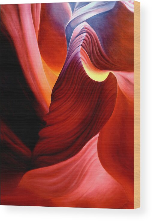 Antelope Canyon Wood Print featuring the painting Antelope Magic by Anni Adkins