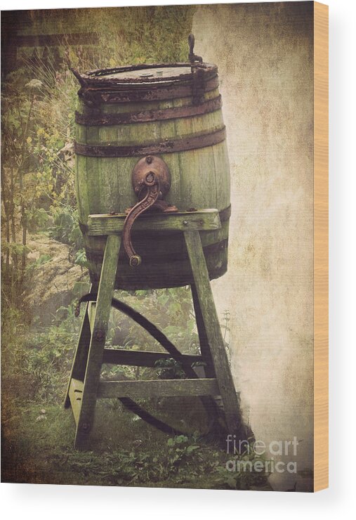 Barrel Wood Print featuring the photograph Antique Butter Churn by Linsey Williams