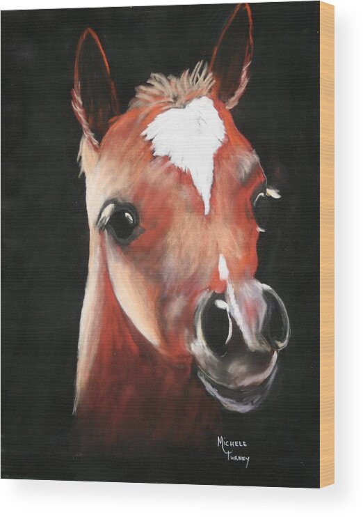 Horse Wood Print featuring the pastel Arab Innocence by Michele Turney