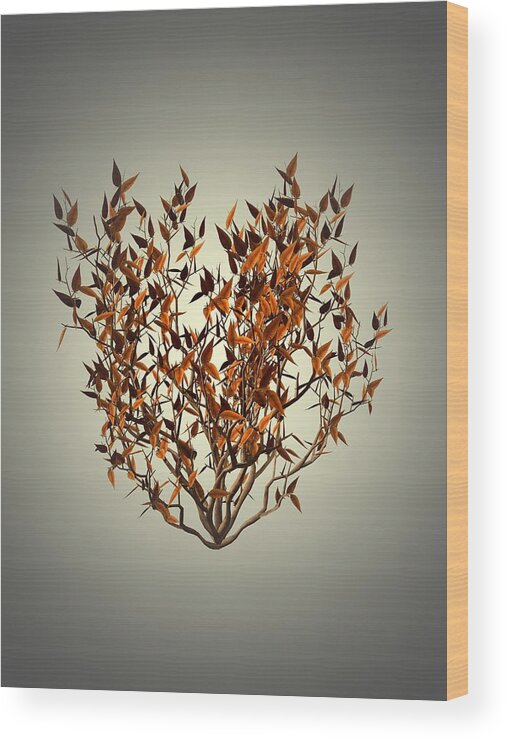 Autumn Wood Print featuring the painting Autumn Leaves 6 by Movie Poster Prints