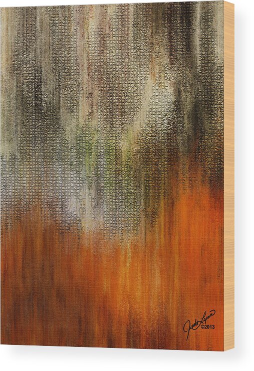 Orange Wood Print featuring the digital art Autumn Wood by Judi Lynn