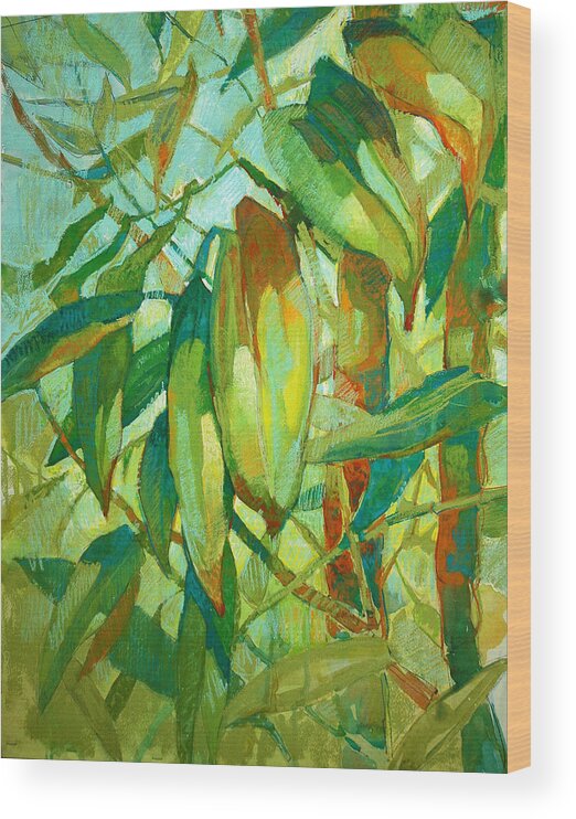 Florida. Bamboo Wood Print featuring the painting Bamboo Series by Roger Parent