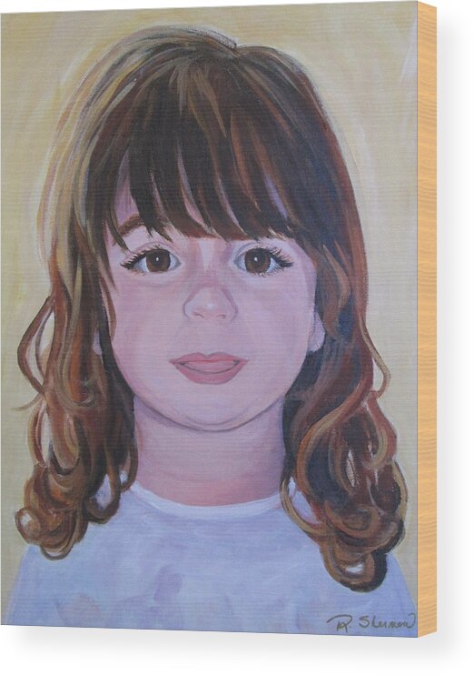 Child Wood Print featuring the painting Beautiful Tali by Rosie Sherman