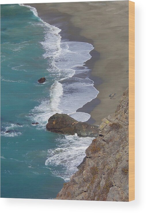 Big Sur Wood Print featuring the photograph Big Sur Surf by Art Block Collections