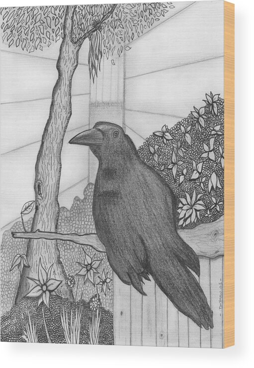 Bird Art Wood Print featuring the drawing Bird by Dan Twyman